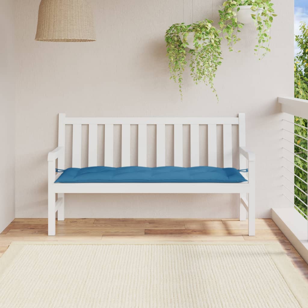 VIDAXL Garden Bench Blaža 150x50x7 cm tkanina mešano modra