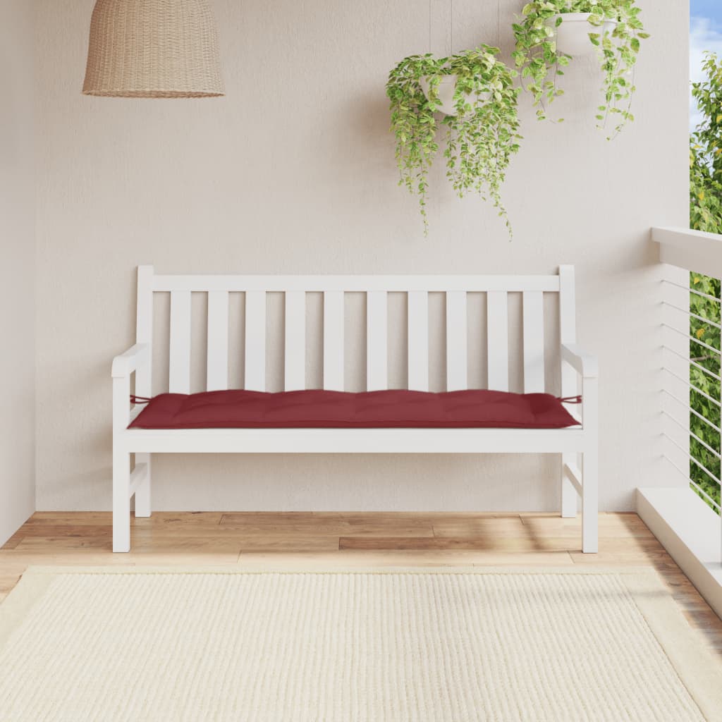 Vidaxl Garden Bench polštář 150x50x7 cm tkanina smíšená víno červená