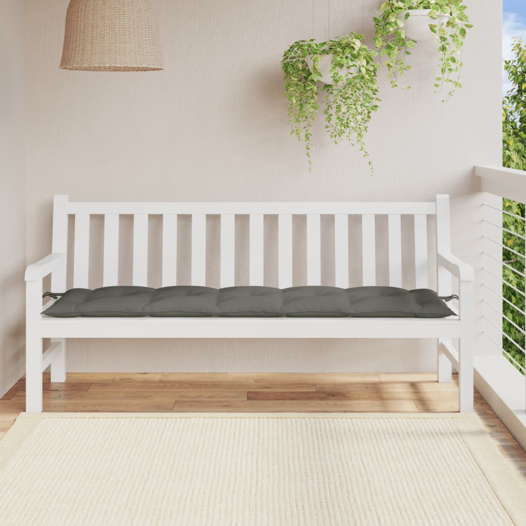 VIDAXL Garden Bench blazina 180x50x7 cm tkanina pomešana temno siva