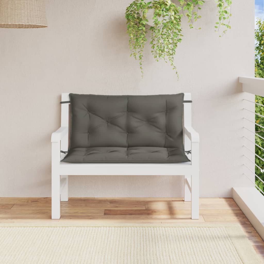 Vidaxl Garden Bench polštáře 2 ks 100x50x7 cm tkanina smíšená tmavě šedá