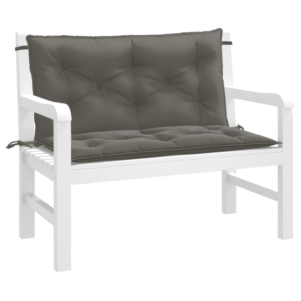 Vidaxl Garden Bench Puder 2 PCS 100x50x7 cm Stof blandet mørkegrå