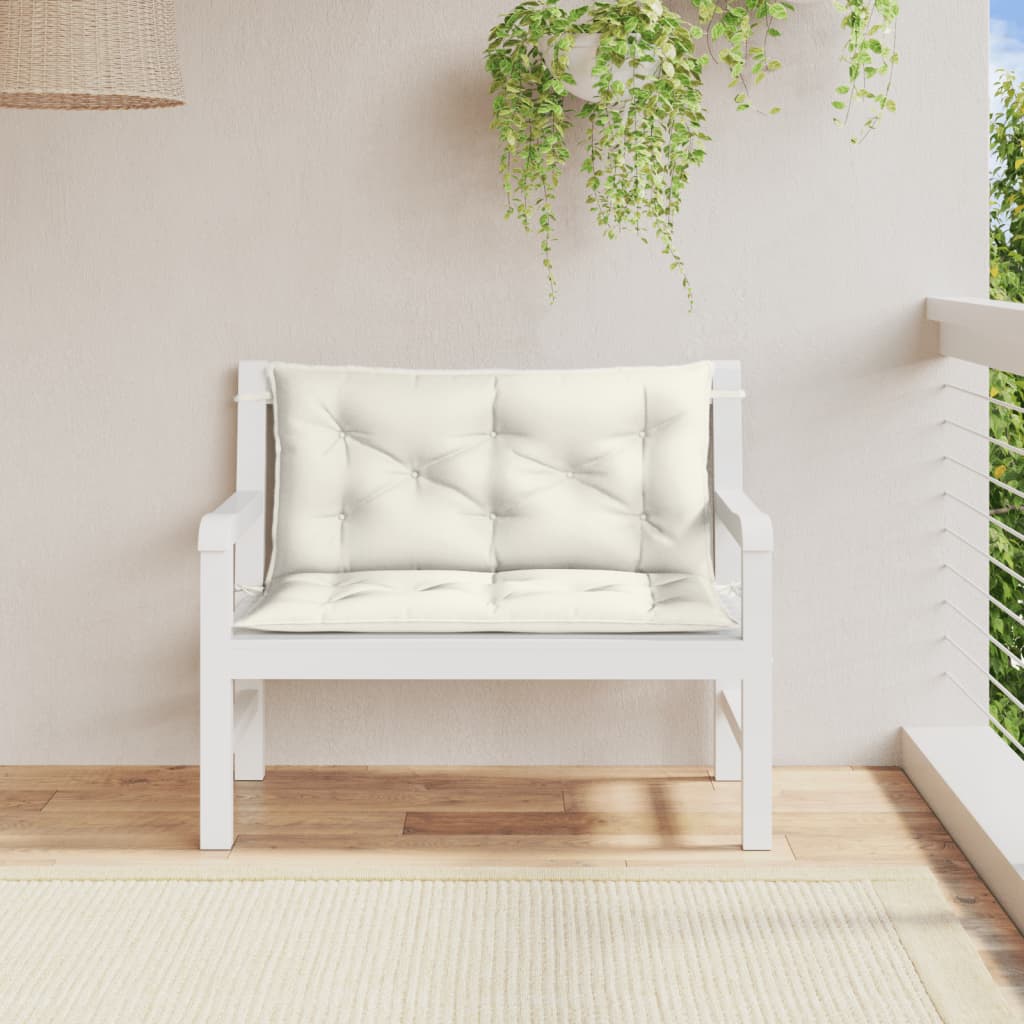 Vidaxl Garden Banc Cushions 2 PCS 100x50x7 cm Tissu à la crème mélangée -colore