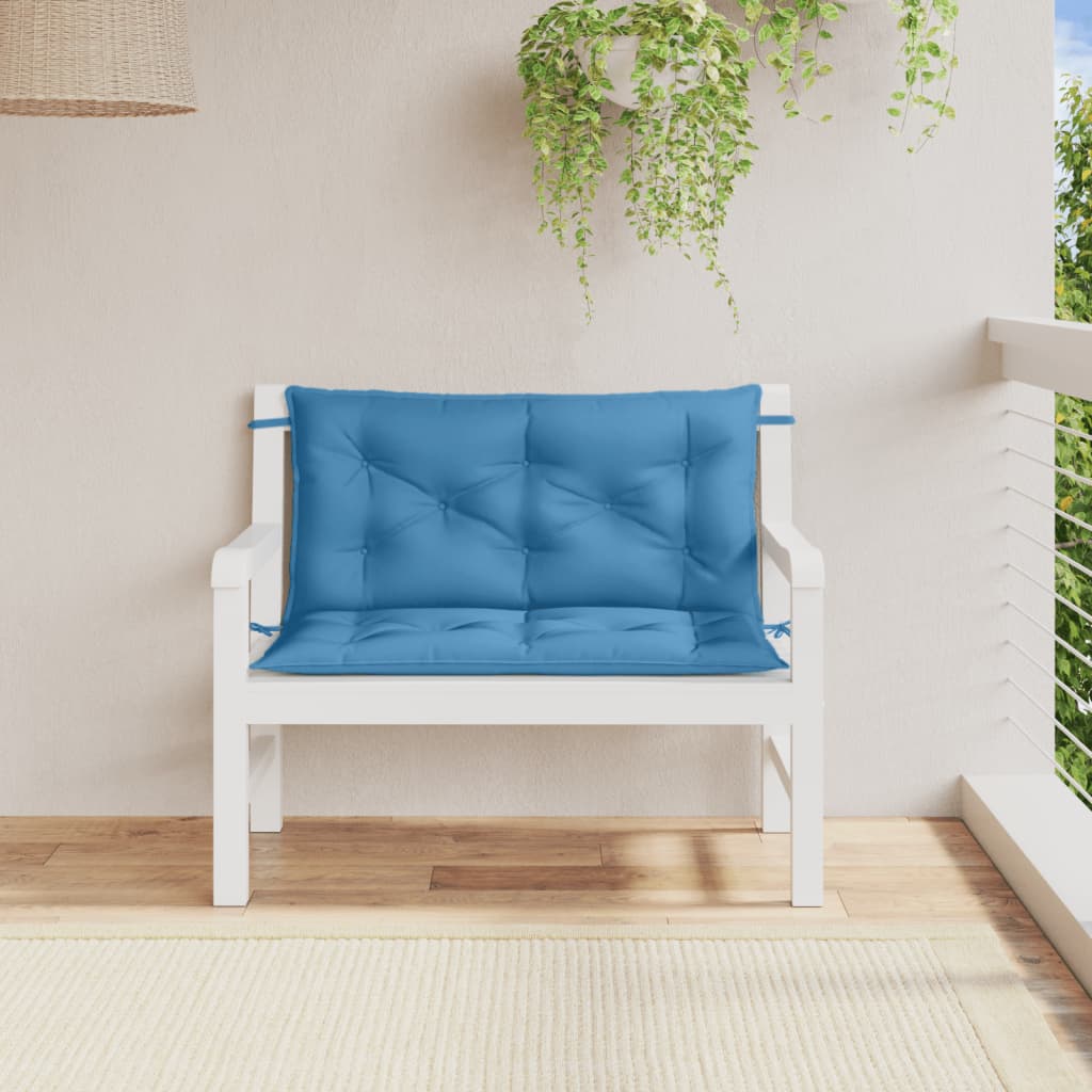 Vidaxl Garden Bench Puder 2 St 100x50x7 cm Stof blandet blå