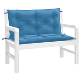 Vidaxl Garden Bench Cushions 2 St 100x50x7 cm tessuto miscelato blu