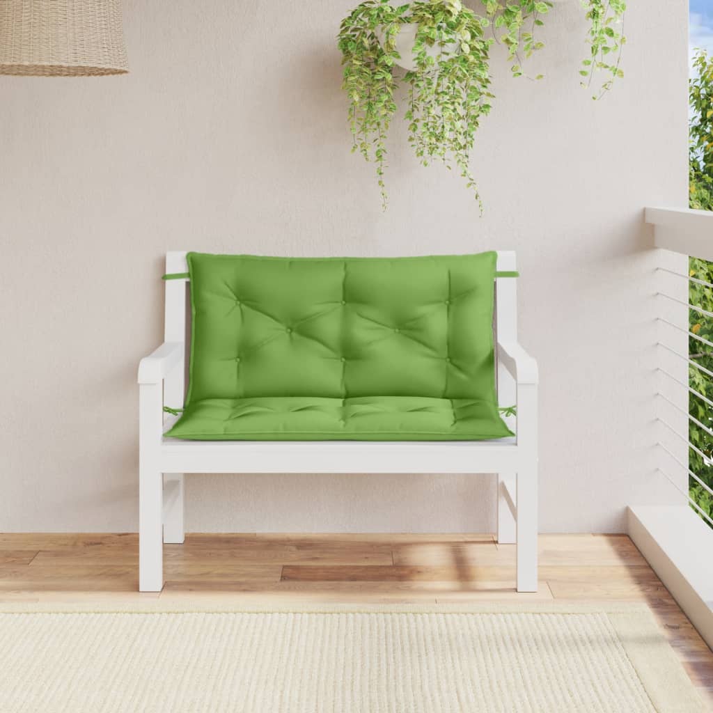 Vidaxl Garden Banc Cushions 2 PCS 100x50x7 cm Tissu vert mélangé