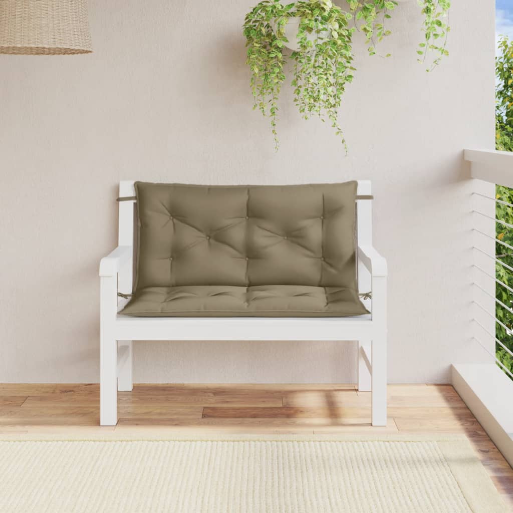 Vidaxl Garden Banch Cushions 2 PCS 100x50x7 cm tessuto miscelato Taupe