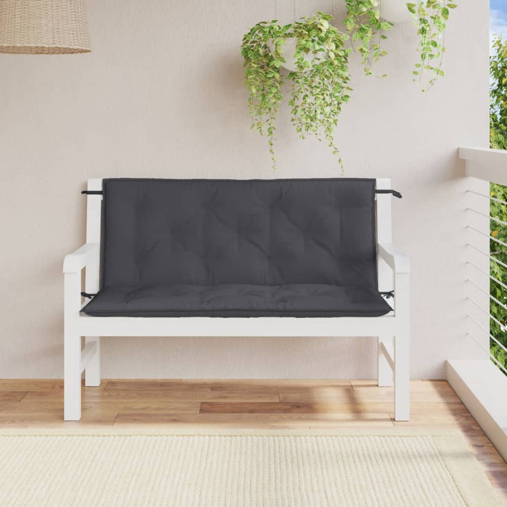 VidaXL Garden bench cushions 2 pcs 120x50x7 cm fabric mixed anthracite color