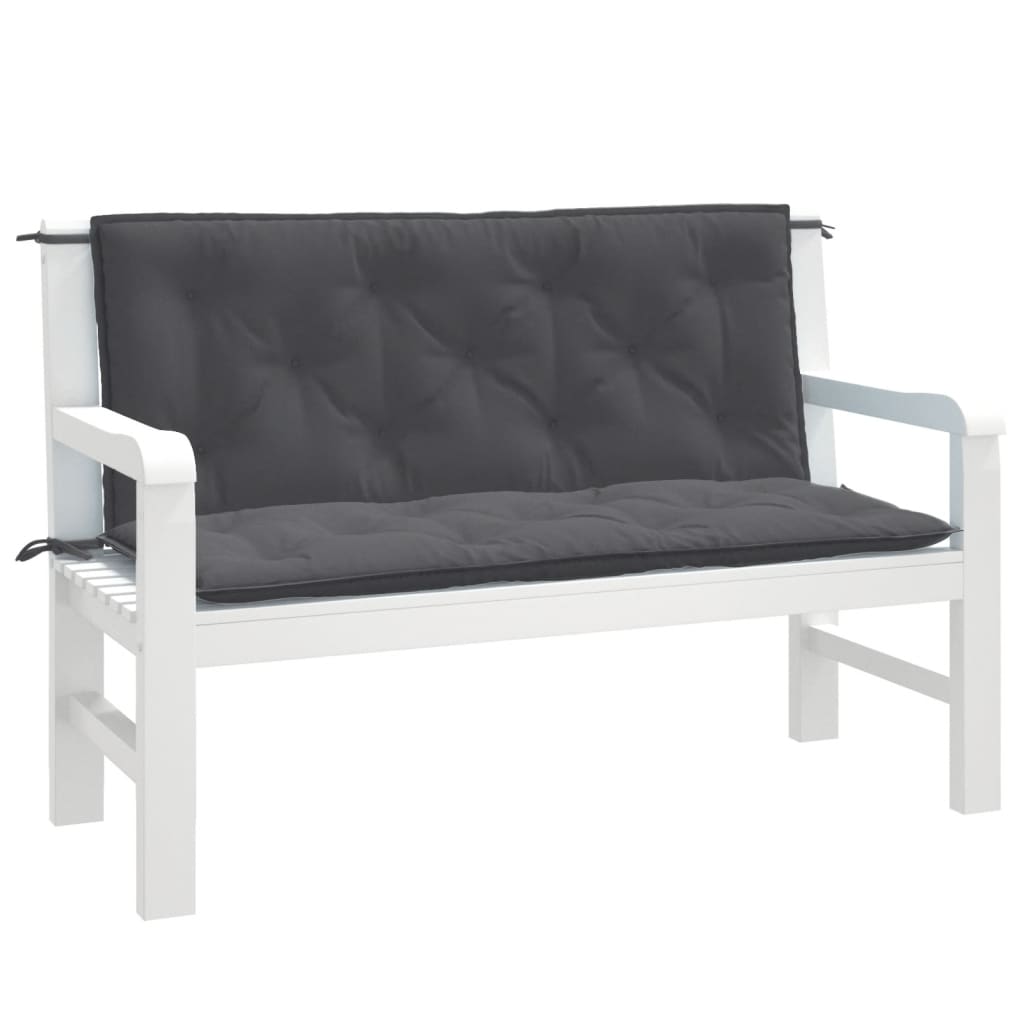 Vidaxl Garden Banc Cushions 2 PCS 120x50x7 cm Couleur d'anthracite mélangée