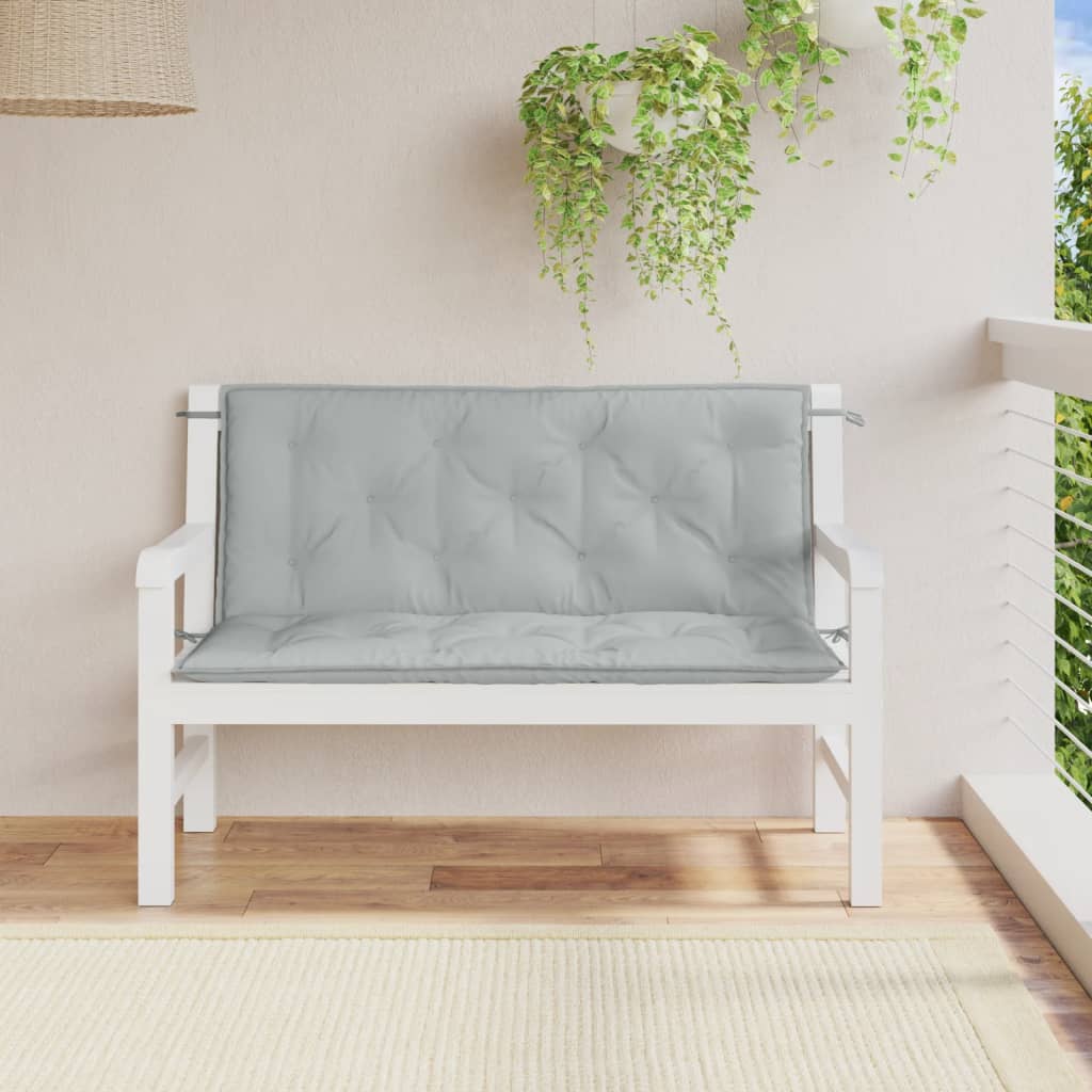 VIDAXL Garden Bench blazine 2 PCS 120x50x7 cm tkanina mešana svetlo siva