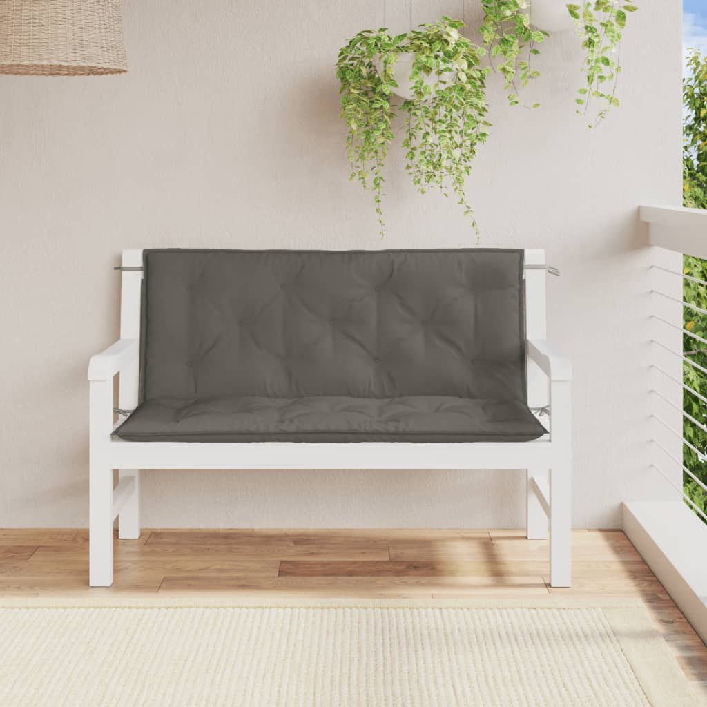 Vidaxl Garden Bench polštáře 2 ks 120x50x7 cm tkanina smíšená tmavě šedá