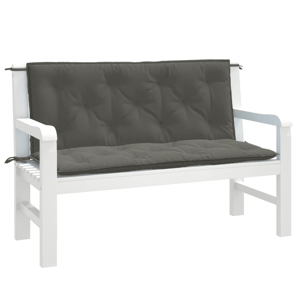 Vidaxl Garden Bench Puder 2 Pcs 120x50x7 cm Stof blandet mørkegrå