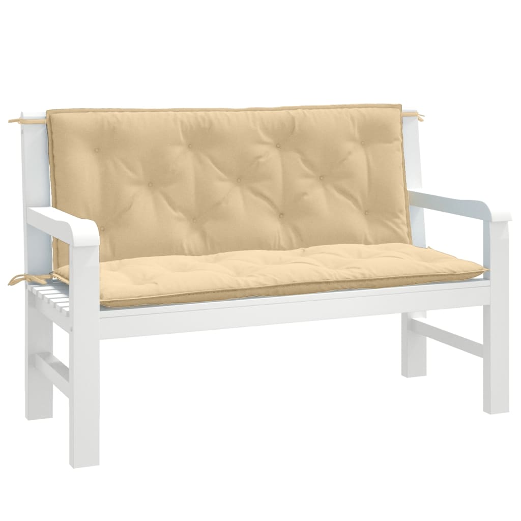 Vidaxl Garden Bench CUDIONS 2 st 120x50x7 cm tyg blandat beige