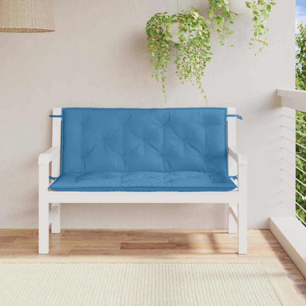 Vidaxl Garden Bench polštáře 2 ks 120x50x7 cm tkanina smíšená modrá