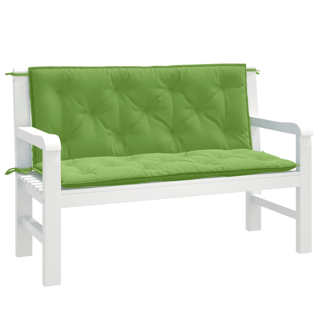 VIDAXL Garden Bench blazine 2 PCS 120x50x7 cm tkanina mešano zeleno