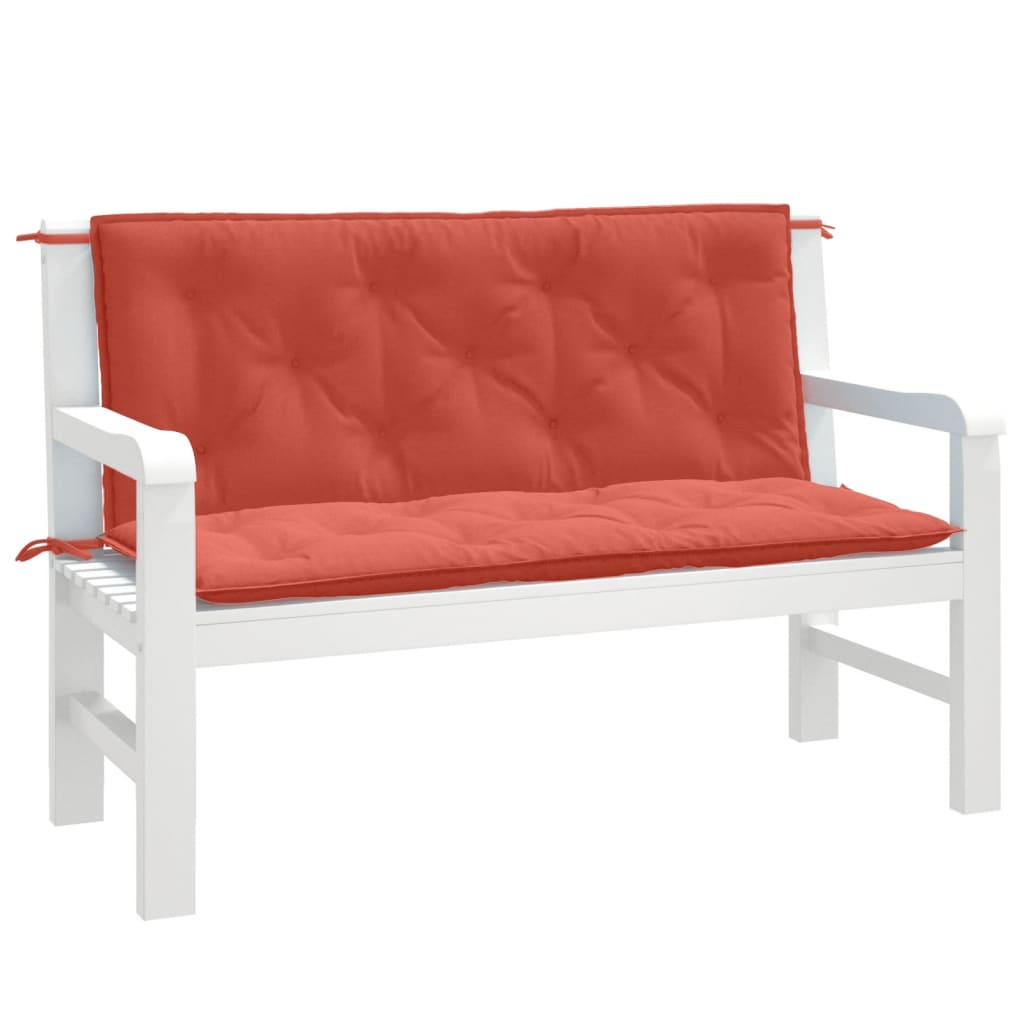 Vidaxl Garden Bench Poduszki 2 szt. 120x50x7 cm Mieszany czerwony