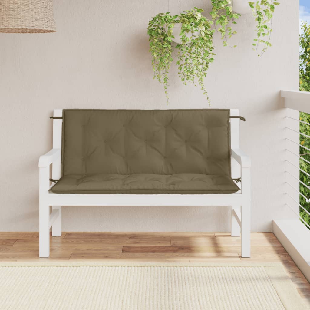 Vidaxl Garden Bench CUDIONS 2 st 120x50x7 cm tyg blandat taupe