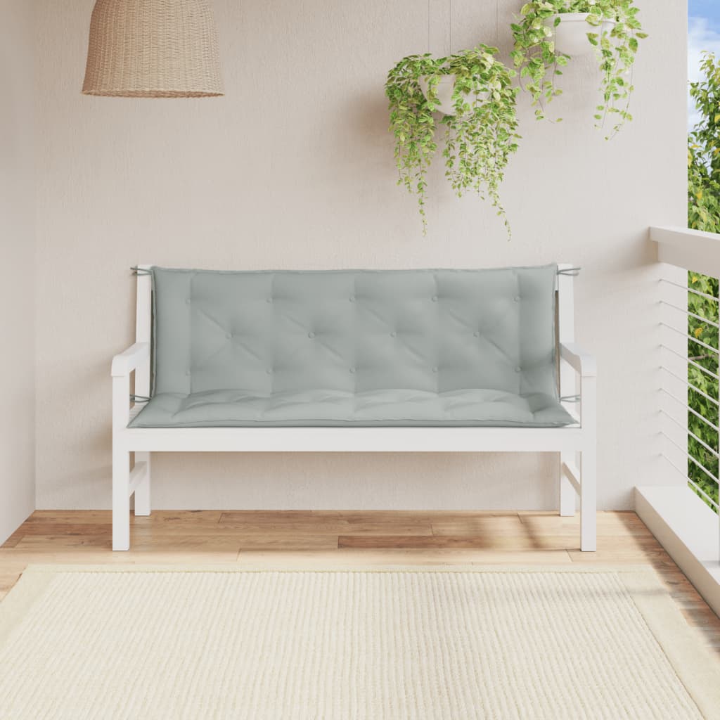 Vidaxl Garden Banc Cushions 2 ST 150X50X7 CM Tissu gris clair mixte