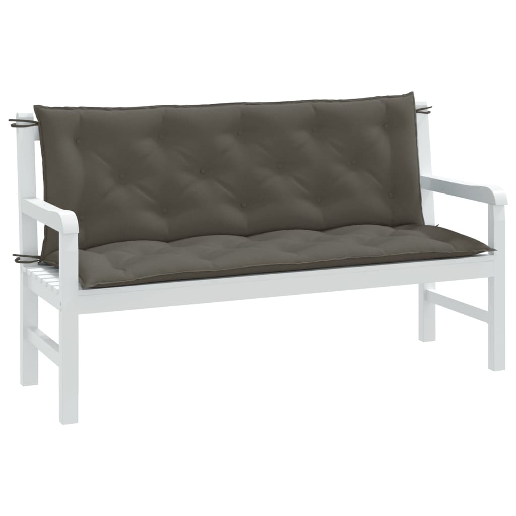 VIDAXL Garden Bench blazine 2 St 150x50x7 cm tkanina mešana temno siva