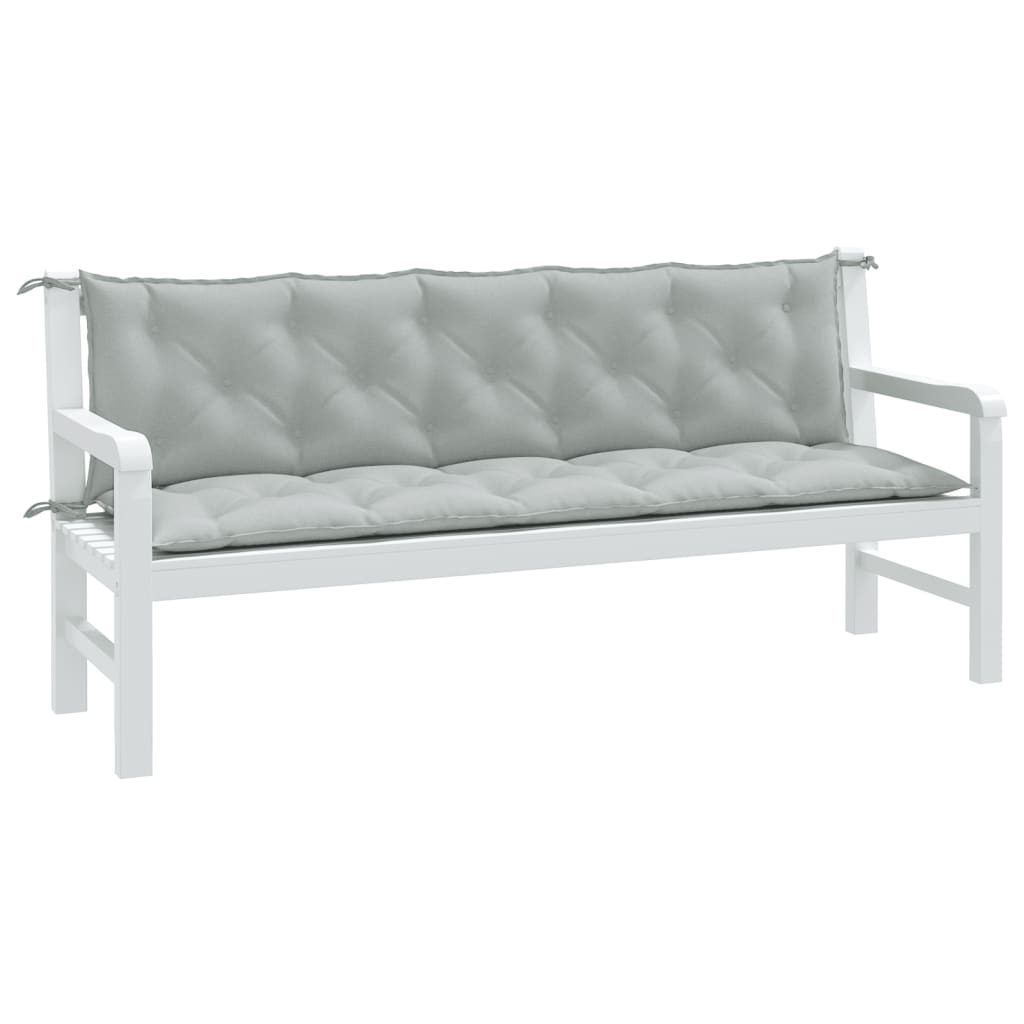 Vidaxl Garden Bench polštáře 2 ks 180x50x7 cm tkanina smíšená světle šedá