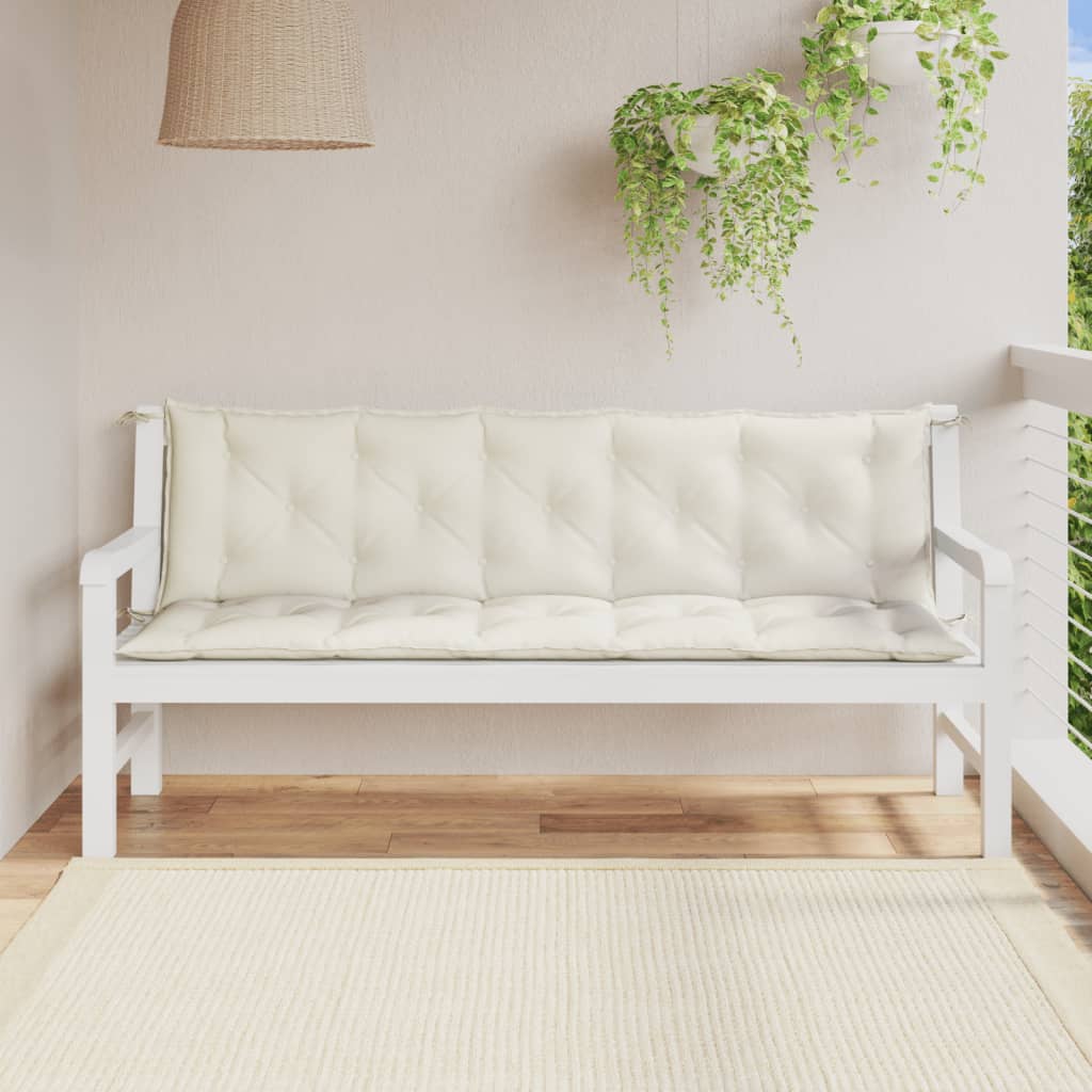 VIDAXL Garden Bench blazine 2 pcs 180x50x7 cm tkanina mešana smetana -barvna