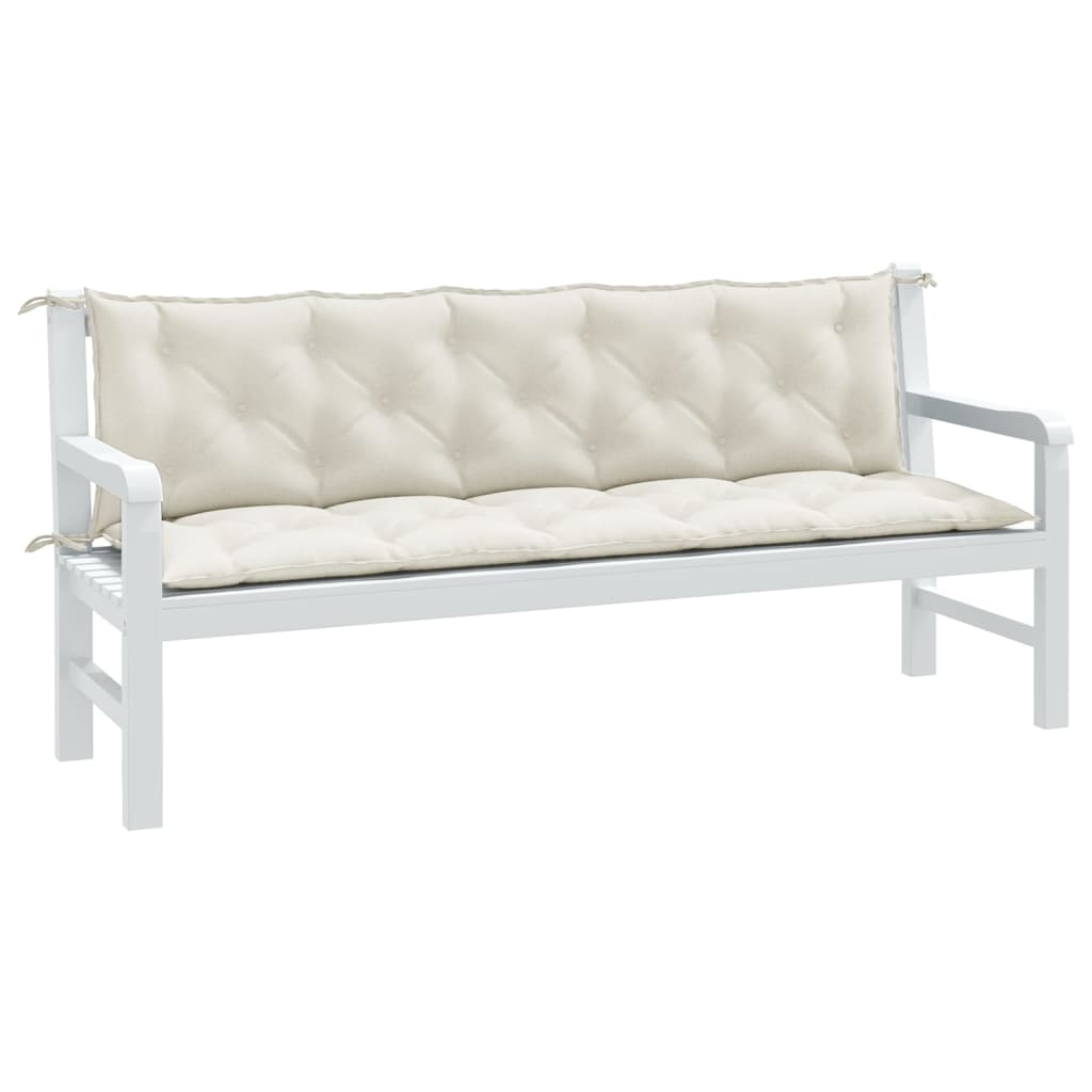 Vidaxl Garden Bench Poduszki 2 szt. 180x50x7 cm tkaninowy krem ​​do kremu