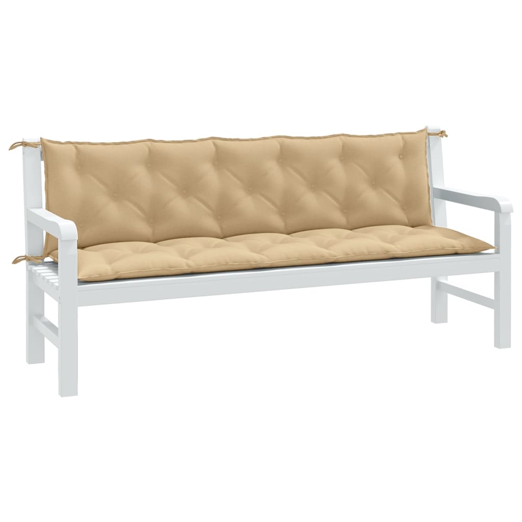 Vidaxl Garden Bench Cushions 2 PCS 180x50x7 cm in tessuto misto beige