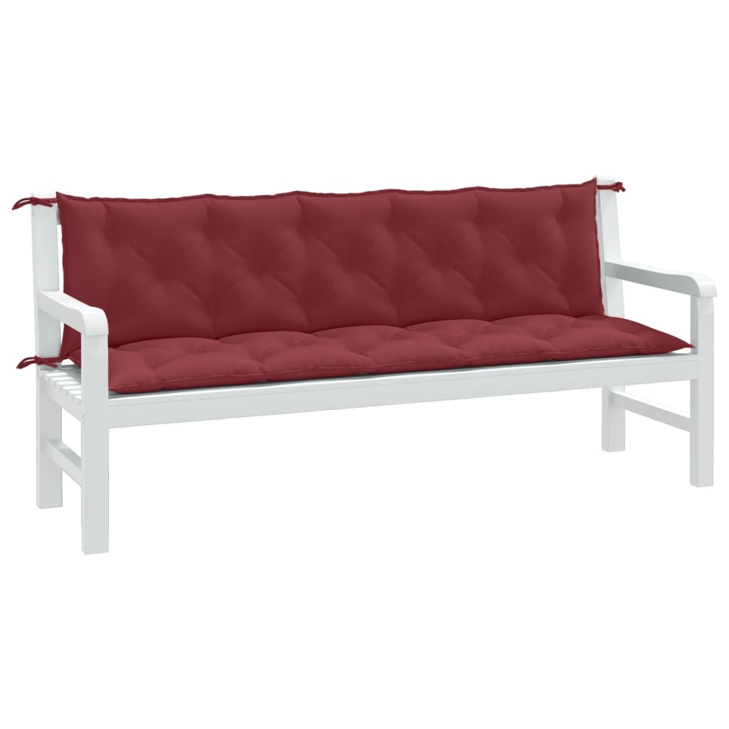 Vidaxl Garden bench cushions 2 st 180x50x7 cm fabric mixed wine red