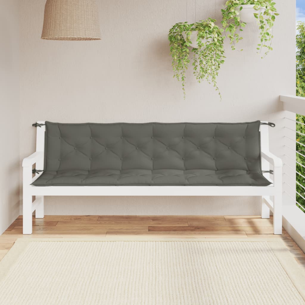 Vidaxl Garden Bench Poduszki 2 St 200x50x7 cm Mieszane ciemnoszare szary