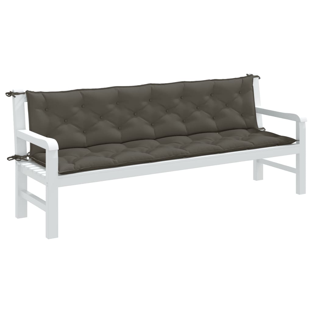 Vidaxl Garden Bench Cushions 2 ST 200x50x7 CM Fabric de tela mixta gris oscuro