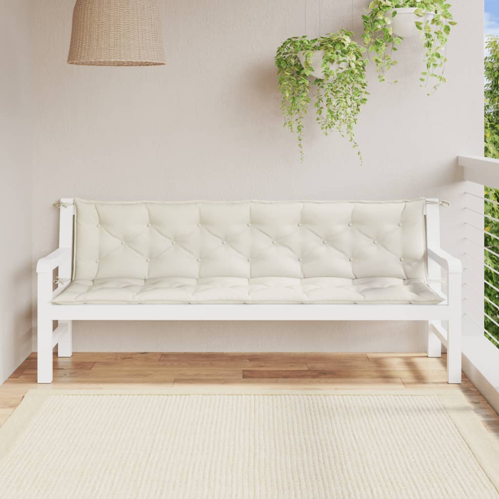 Vidaxl Garden Bench Puder 2 St 200x50x7 cm stof Blandet fløde -farvet