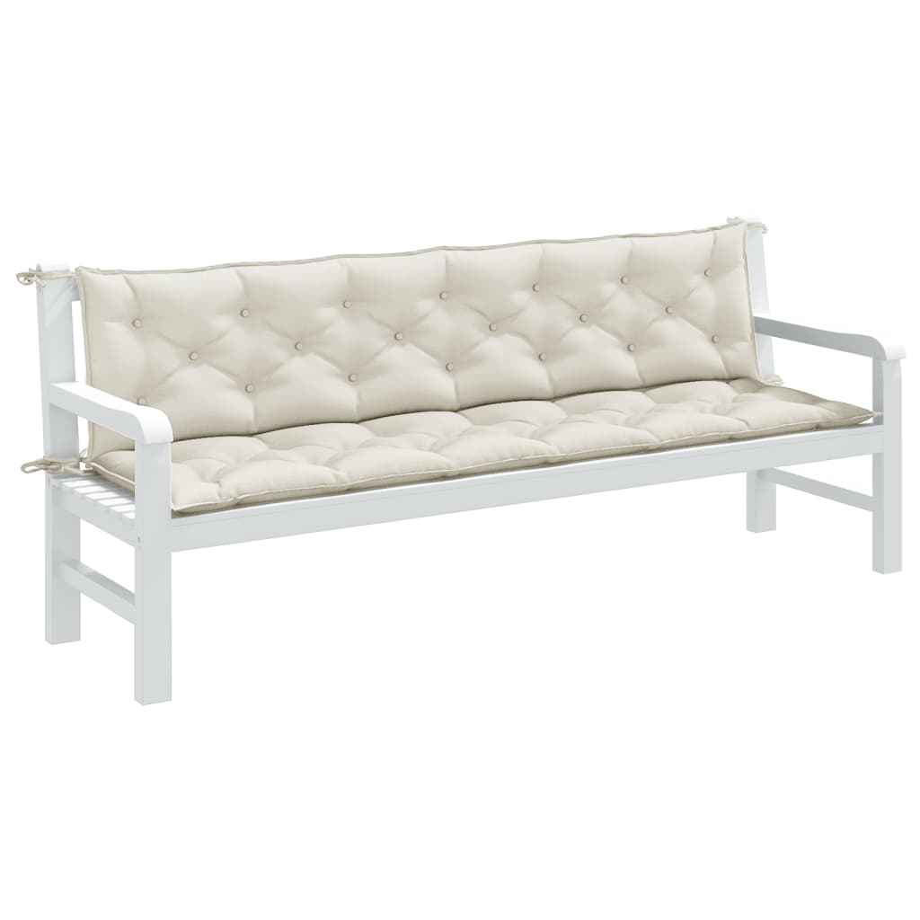 Vidaxl Garden Bench Puder 2 St 200x50x7 cm stof Blandet fløde -farvet