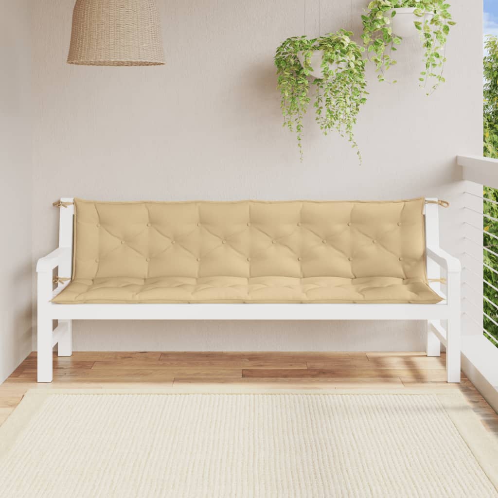 Vidaxl Garden Banc Cushions 2 ST 200X50X7 CM BEIGE mixte