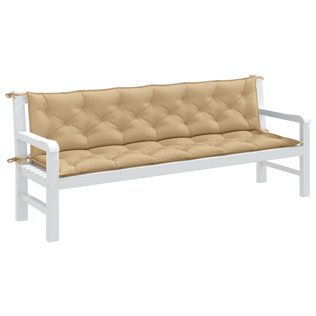 Vidaxl Garden Bench polštáře 2 st 200x50x7 cm tkanina smíšená béžová