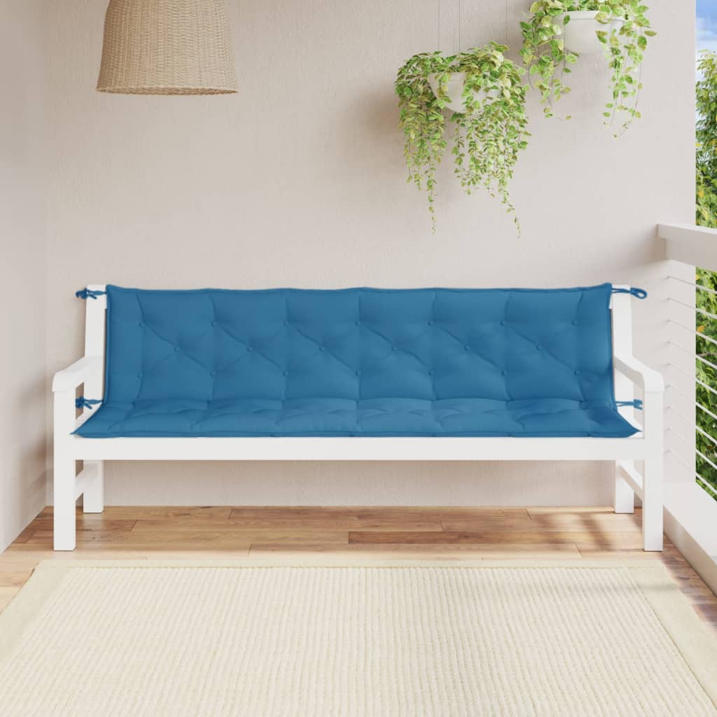 Vidaxl Garden Bench Poduszki 2 St 200x50x7 cm Mieszany niebieski