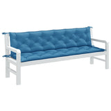 Vidaxl Garden Bench polštáře 2 st 200x50x7 cm tkanina smíšená modrá