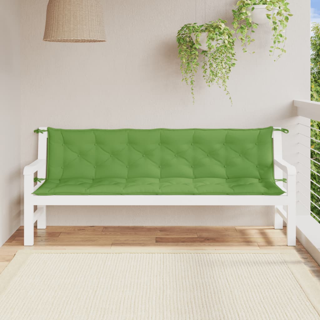 VIDAXL Garden Bench blazine 2 St 200x50x7 cm tkanina mešano zeleno