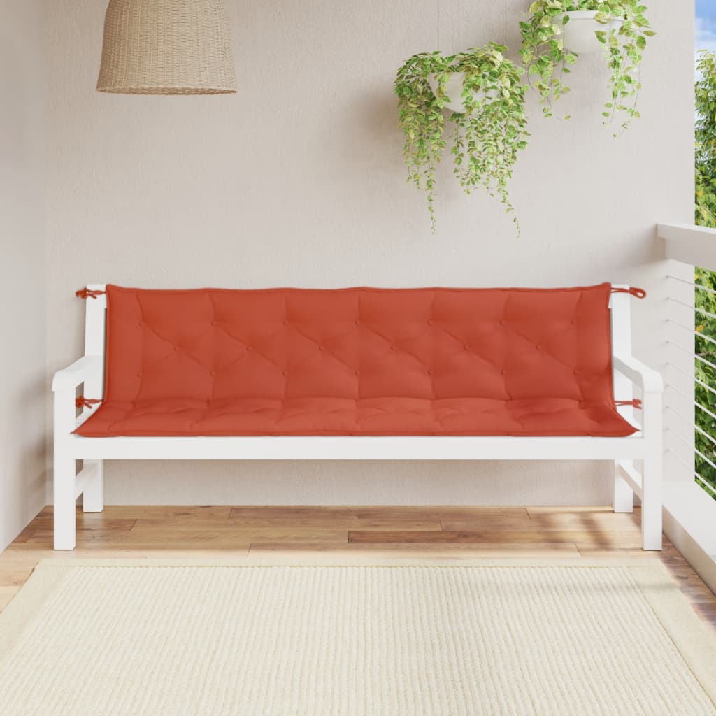 VIDAXL Garden Bench blazine 2 St 200x50x7 cm tkanina mešano rdeča