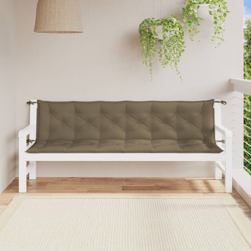 Vidaxl Gaartbank Këssen 2 St 200x50x7 cm Stoff gemëschte Taupe