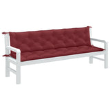 Vidaxl Garden Bench polštáře 2 st 200x50x7 cm tkanina smíšená víno červená