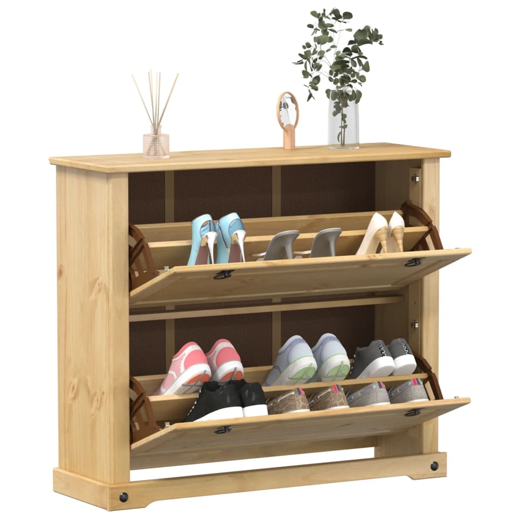 Vidaxl Shoe Cabinet Corona 99x32x85 cm Pine solide