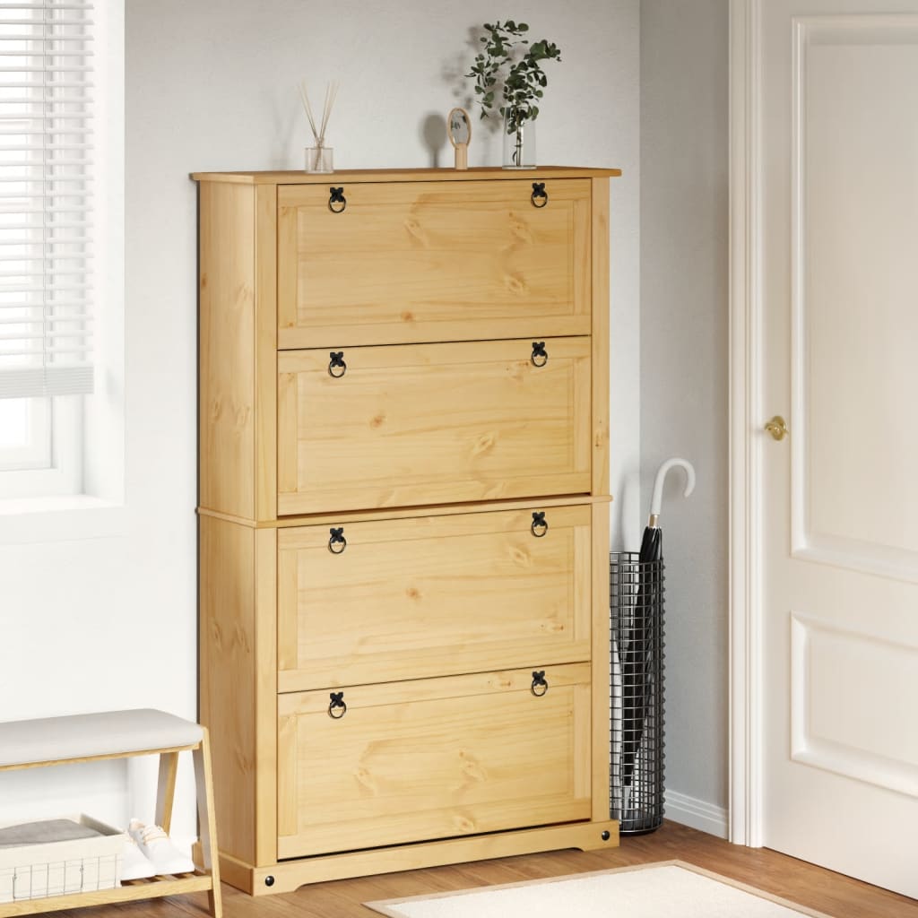 Vidaxl Shoe cabinet Corona 99x32x163.5 cm Solid pine