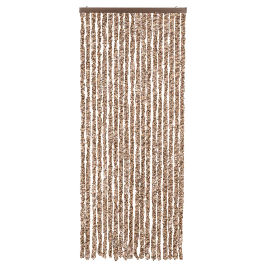 Vidaxl Fly Curtain 56x185 cm Chenille beige e marrone scuro