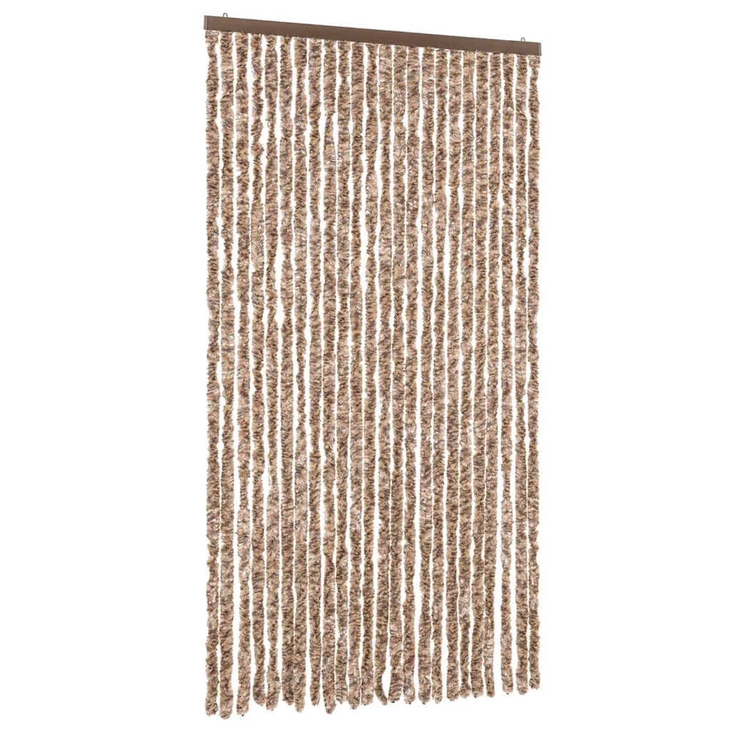 Vidaxl Fly Curtain 100x200 cm Chenille Beige og mørkebrun