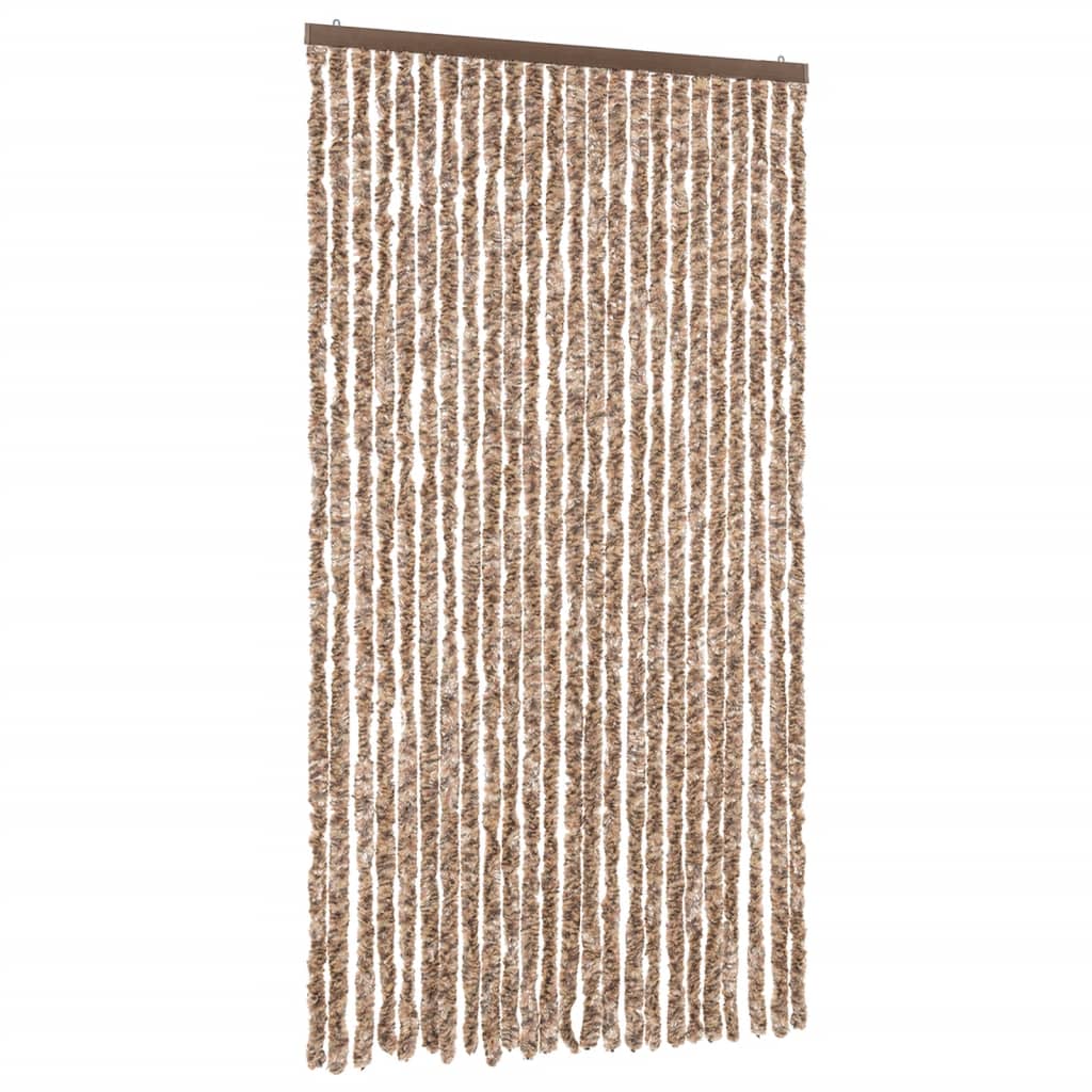 Vidaxl vliegengordijn 100x220 cm chenille beige en donkerbruin