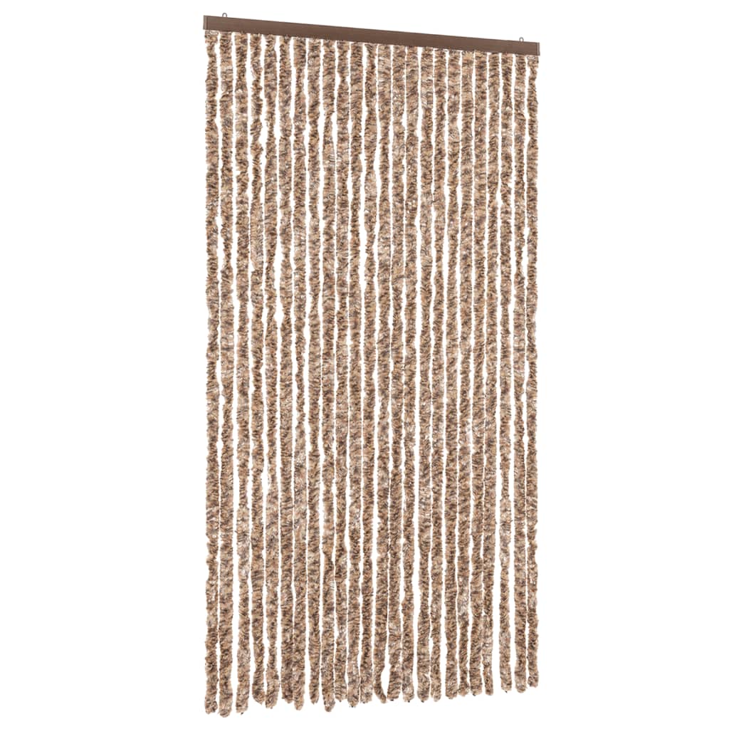 Vidaxl Fly Vorhang 100x230 cm Chenille Beige und dunkelbraun