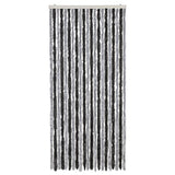 Vidaxl Fly Vorhang 90x220 cm Chenille grau und schwarz