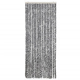 Vidaxl Fly Cundain 56x200 cm Chenille Grey and Black and White