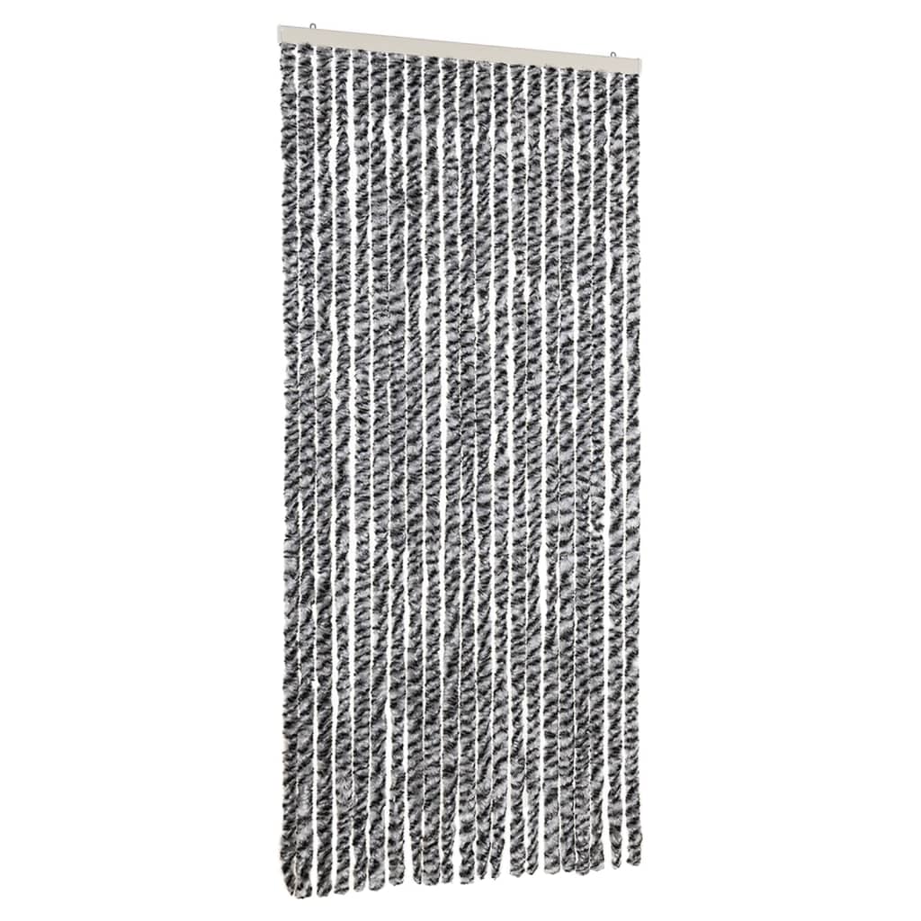 Vidaxl Fly curtain 90x200 cm Chenille gray and black and white