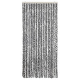 Vidaxl Fly Curtain 90x200 cm Chenille Grey and Black and White