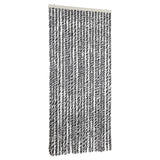 Vidaxl Fly Curtain 90x220 cm Chenille Grey and Black and White